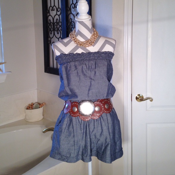 Blue jean colored romper