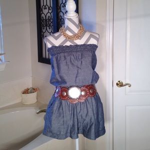 Blue jean colored romper