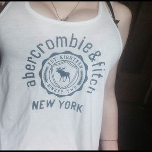 white racer back Abercrombie tank