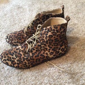Traffic Leopard Print Lace-up Ankle Boots