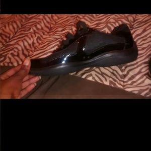 America's Cup Patent-Leather Sneaker - Prada