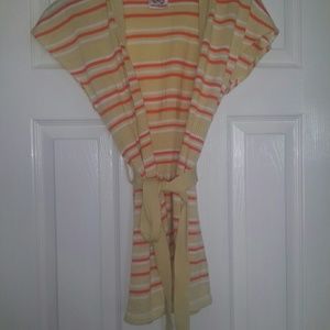 Short sleeve open sweater