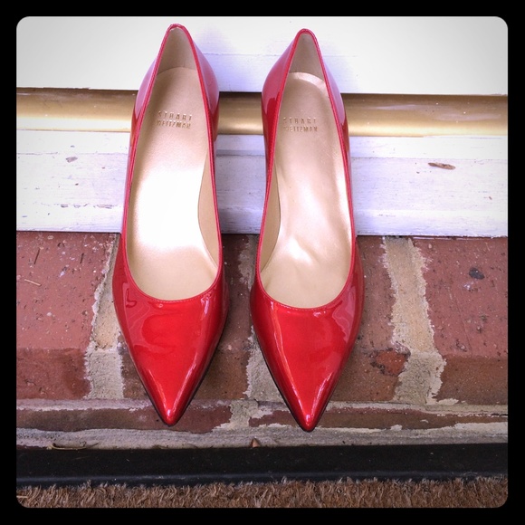 NEW Stuart Weitzman Red Kitten Pumps