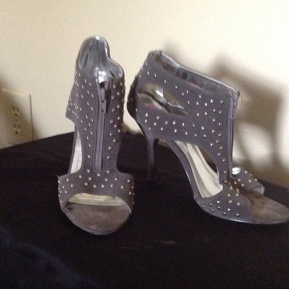 Gray Stiletto booty sandal