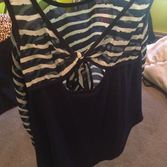 NAUTICAL Blue & White Sheer Tank - Picture 2 of 4
