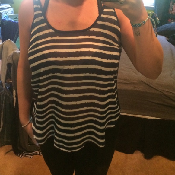 NAUTICAL Blue & White Sheer Tank - Picture 3 of 4