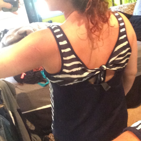 NAUTICAL Blue & White Sheer Tank - Picture 4 of 4