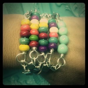 Multicolored Stone & Leather Bracelet❤️