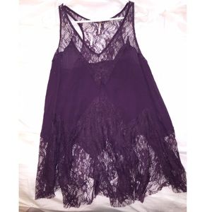 Free People dark purple lace top