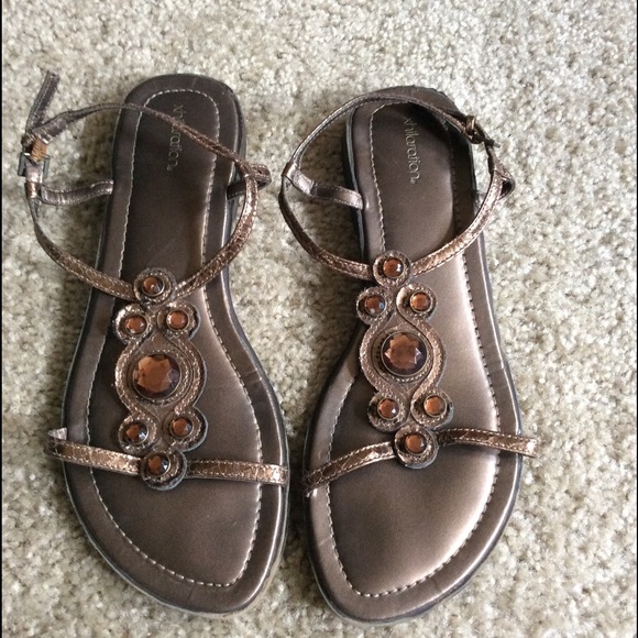 Brown Jeweled Xhilaration Sandals