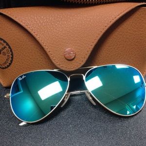 Ray ban green/blue flash mirror aviator