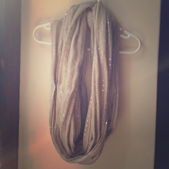 Gold sequined infinity scarf