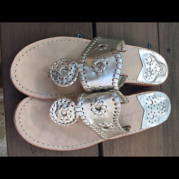 Jack Rogers platinum Hamptons sandals size 8