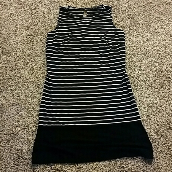 Black and White Sleeveless Dress
