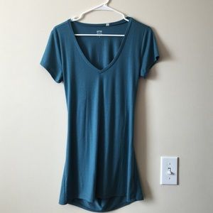 Fitted turquoise dress