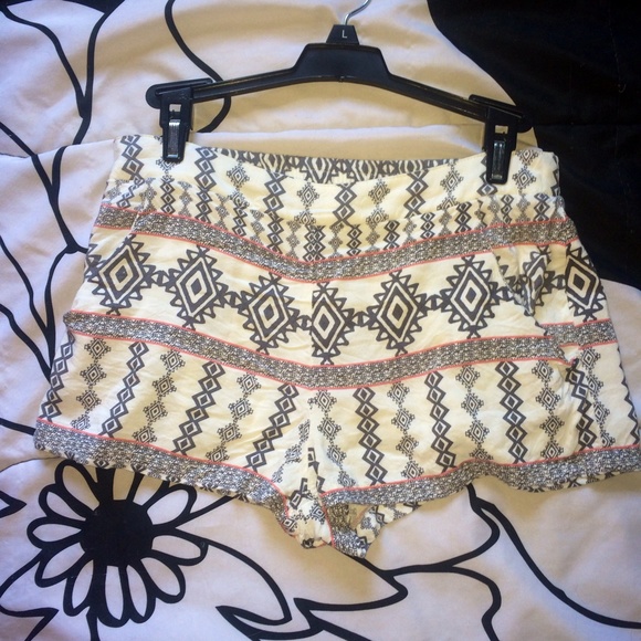 Pink, gray and cream color shorts