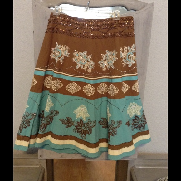 Beaded , mid length skirt.size 12