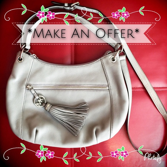 NWOT Michael Kors gray cross body tassel charm