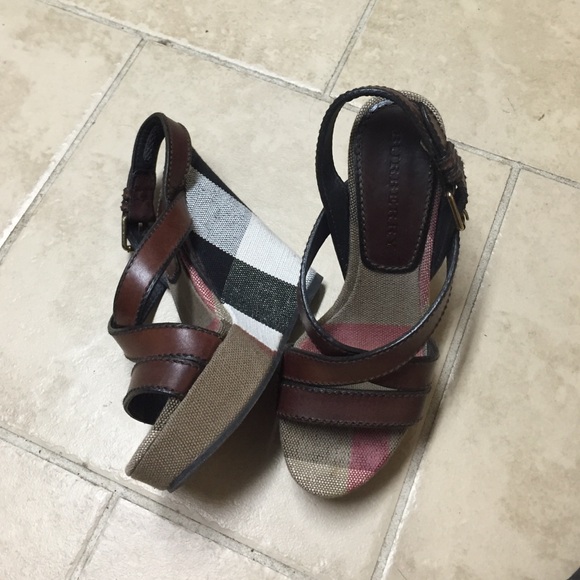 Burberry platform wedge sandal