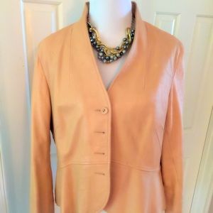 Very Cute tailored Taupe Leather Blazer
