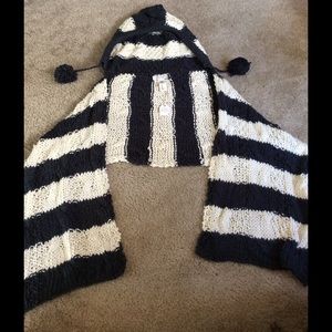 Forever 21 Crocheted Stripe Scarf Hood