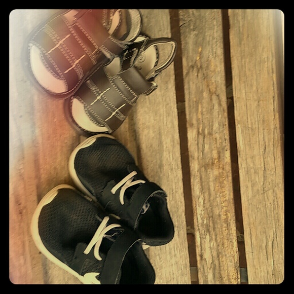 2 pair of shoes Nike(6) and Wee Squeak(7)
