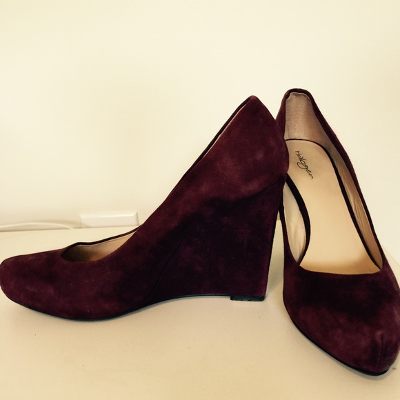 Wine colored suede wedges from Nordstrom