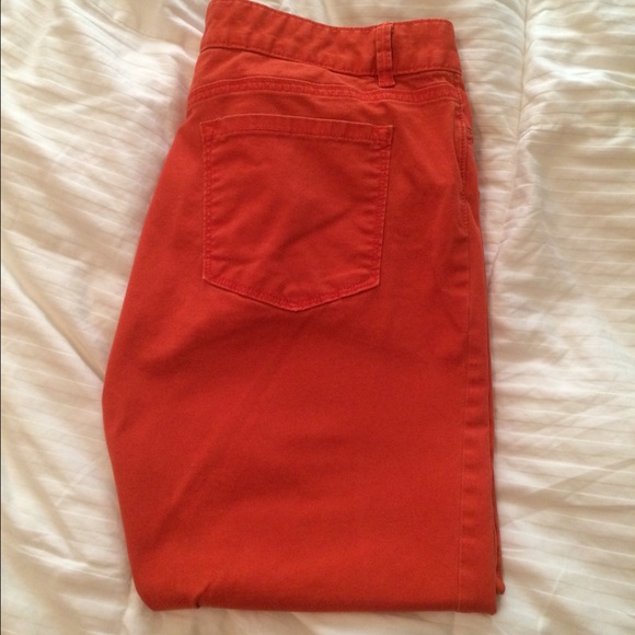 Loft orange modern crop pants. Size 14