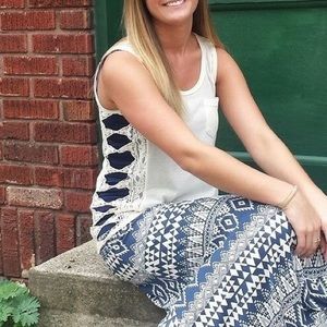 Cream Tank with Lace