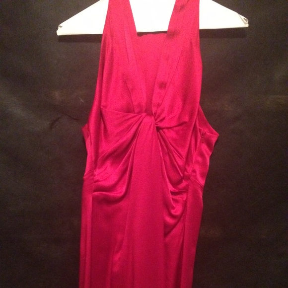 Red silk dress