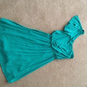 Sea foam green one shoulder dress