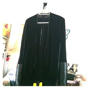 Express Black leather trim cardigan