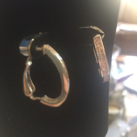 Sterling Silver and Pink Sapphire Earrings - Picture 2 of 3