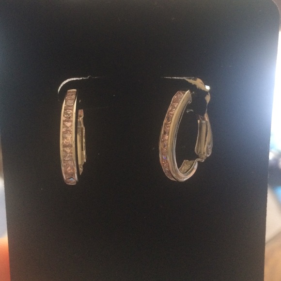 Sterling Silver and Pink Sapphire Earrings - Picture 1 of 3