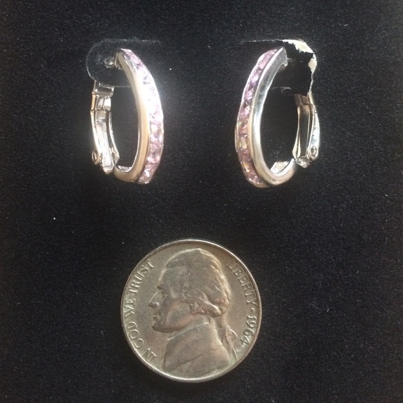 Sterling Silver and Pink Sapphire Earrings - Picture 3 of 3
