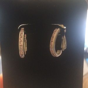 Sterling Silver and Pink Sapphire Earrings