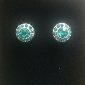 Turquoise Blue Swarovski Crystal Earrings
