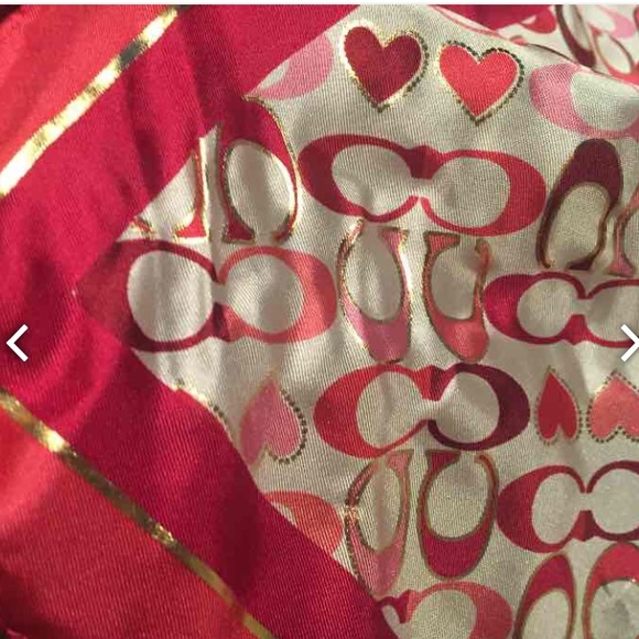 Coach Pink Hearts Silk Scarf 💝 - Picture 2 of 3