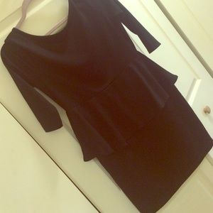 Peplum dress in black