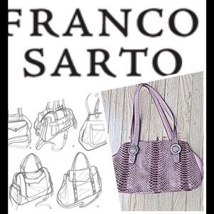 Franco Sarto Pink Leather Faux-Croc Purse