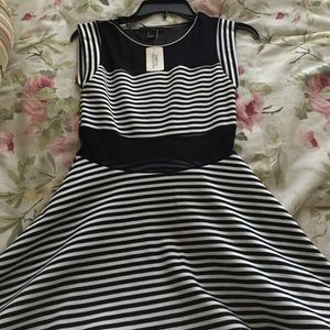 Black and white stripped skater dress