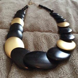 Dark brown and gold statement necklace