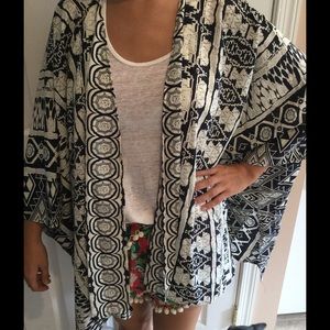 Navy/white poncho
