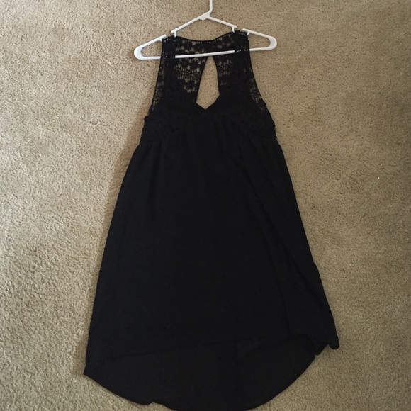 Black open back sun dress