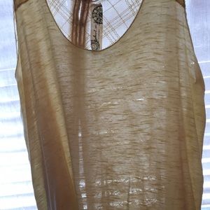 Free People sheer, open back tank