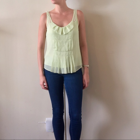 J. Crew Silk Light Green Sheer Blouse