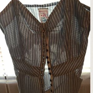 Free People button up top