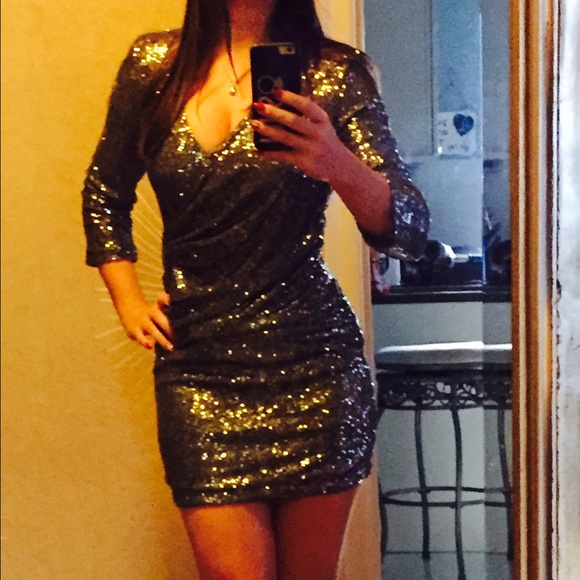 NWT Sparkle silver three quarter length dress - Picture 3 of 3