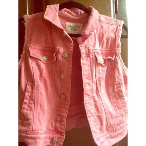 American Rag Pink Denim Vest