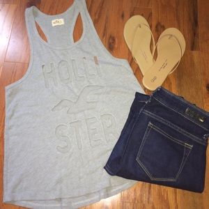 Hollister- Gray Racerback Tank Small